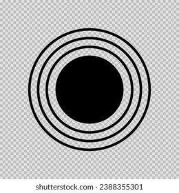 Sun icon isolated on transparent background. Vector illustration.