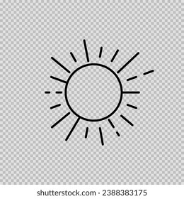 Sun icon isolated on transparent background. Vector illustration.