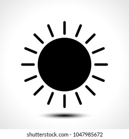 Sun icon isolated on white background. Vector illustration