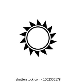 Sun icon isolated on white background. Simple sun symbol in flat style. Vector illustration for graphic design, web, UI, app.