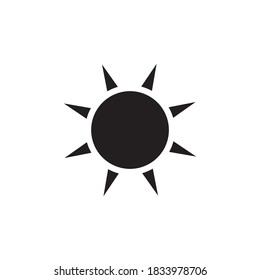 Icono de sol aislado en fondo blanco