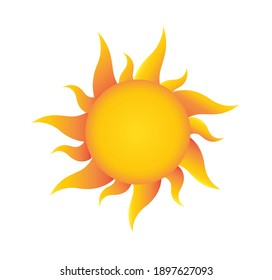 Sun icon isolated on white background. Sunshine, Sunset. Vector illustration.