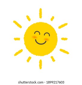 Sun icon isolated on white background. Cute sun flat icon Vector illustration.