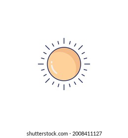 sun Icon Isolated On White Background