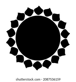 Icono de sol aislado en fondo blanco. Sol negro con silueta de rayos. Símbolo de verano y vacaciones. Signo de previsión simple. Logo de energía solar. Insignia geométrica y cálida.Marca soleada decorativa.Vector