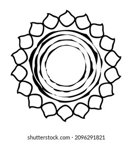 Sun icon isolated on white background.Sun silhouette symbol.Black sun sign for weather forecastand meteorology web app.Summer, morning, day, climate or hot temperature emblem.Stock vector illustration
