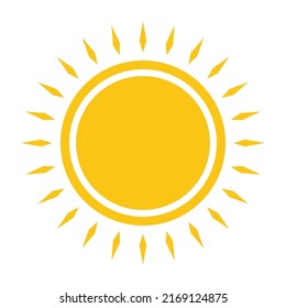 Icono de sol aislado en fondo blanco