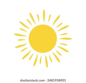 Icône de soleil isolée sur fond blanc. Soleil, coucher du soleil. Icône solaire. Cercle décoratif plein. illustration vectorielle 