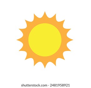 Icône de soleil isolée sur fond blanc. Soleil, coucher du soleil. Icône solaire. Cercle décoratif plein. illustration vectorielle 