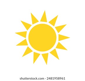 Icône de soleil isolée sur fond blanc. Soleil, coucher du soleil. Icône solaire. Cercle décoratif plein. illustration vectorielle 