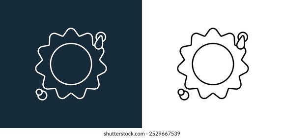 sun icon isolated on white and black colors. sun outline linear vector icon from outer space collection for mobile apps, web and ui.