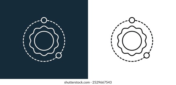 sun icon isolated on white and black colors. sun outline linear vector icon from outer space collection for mobile apps, web and ui.