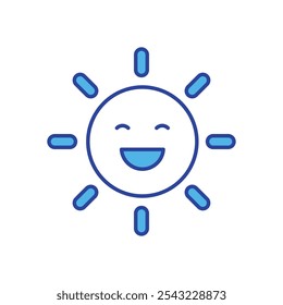 Sun icon isolated on a white background. Vector illustration.