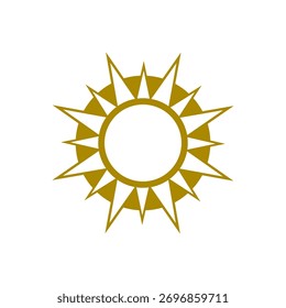 Icono del sol aislado en el fondo blanco