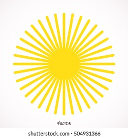 Sun icon isolated on the white background. Vector illustration.