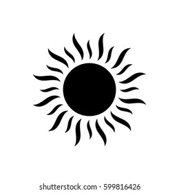Sun icon isolated on white background. Vector illustration