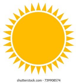 Sun icon isolated on white background, Vector illustration
