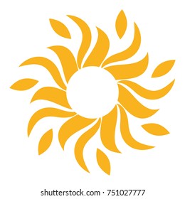 Sun icon isolated on white background, Vector illustration