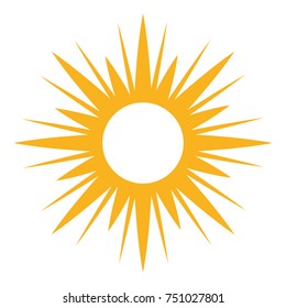 Sun icon isolated on white background, Vector illustration