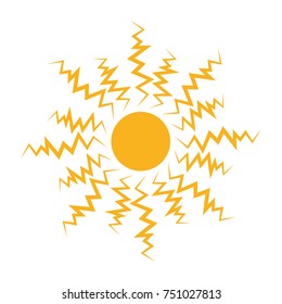 Sun icon isolated on white background, Vector illustration