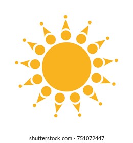 Sun icon isolated on white background, Vector illustration