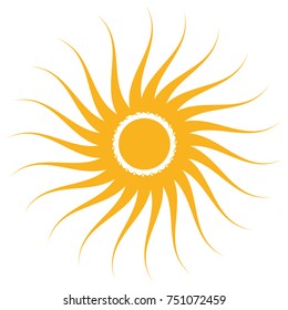 Sun icon isolated on white background, Vector illustration