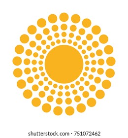 Sun icon isolated on white background, Vector illustration