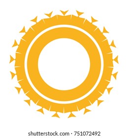 Sun icon isolated on white background, Vector illustration