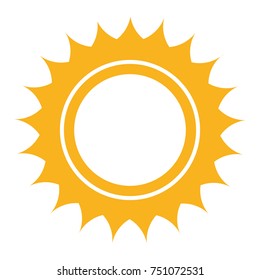 Sun icon isolated on white background, Vector illustration