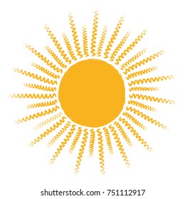 Sun icon isolated on white background, Vector illustration