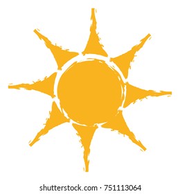 Sun icon isolated on white background, Vector illustration