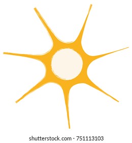 Sun icon isolated on white background, Vector illustration