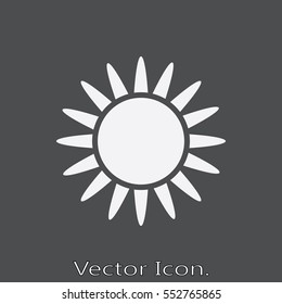 Sun of Icon isolated sign symbol and flat style for app, web and digital design. Vector illustration.
