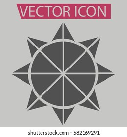 Sun icon isolated sign symbol and flat style for app, web and digital design.
