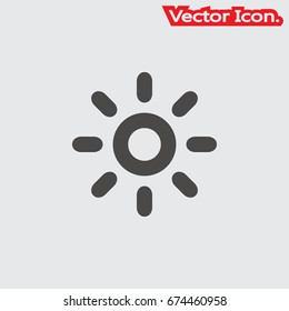Sun icon isolated sign symbol and flat style for app, web and digital design. Vector illustration.