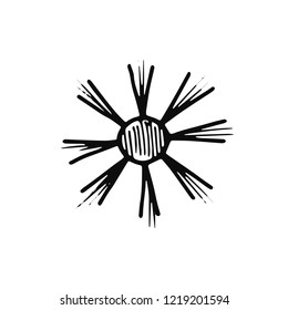 sun icon. Isolated sketch for infographic object on light background