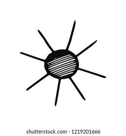 sun icon. Isolated sketch for infographic object on light background