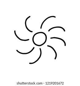 sun icon. Isolated sketch for infographic object on light background