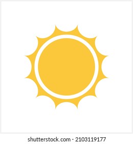 Icono de sol aislado. Imagen de clip de plantilla. Ilustración de material vectorial. EPS 10