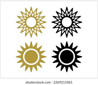 Sun icon isolated. Stencil clip art. Vector stock illustration. EPS 10