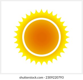 Icono de sol aislado. Imagen de clip de plantilla. Ilustración de material vectorial. EPS 10