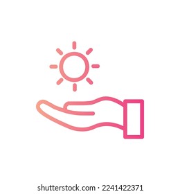 sun icon with isolated vector and transparent background