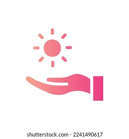 sun icon with isolated vector and transparent background