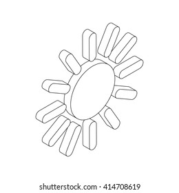 Sun icon, isometric 3d style