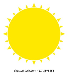 Sun icon with jags as vector on a isolated background