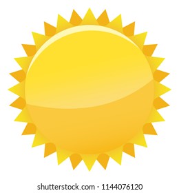 Sun icon with jags as vector on a isolated background