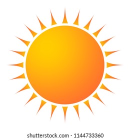 Sun icon with jags as vector on a isolated background