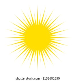 Sun icon with jags as vector on a isolated background