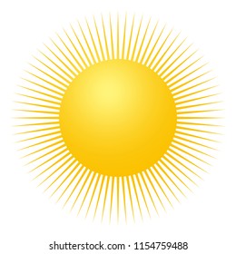 Sun icon with jags as vector on a isolated background