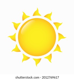 Sun icon with lens flare and rays. Vector illustration.